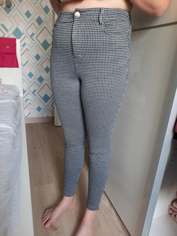 Pantalon skinny pied de poule