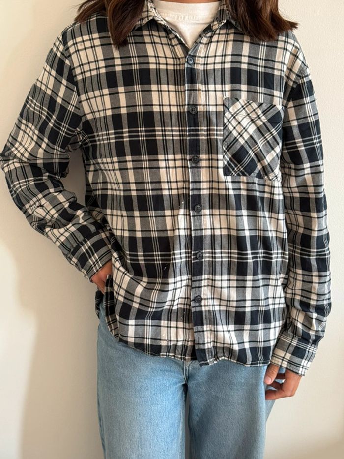 Chemise / Surchemise vintage Orignal Use en coton taille M couleur crème et noire