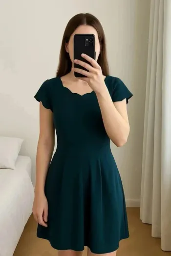 Robe bleu canard Anne Élisabeth – Taille 36