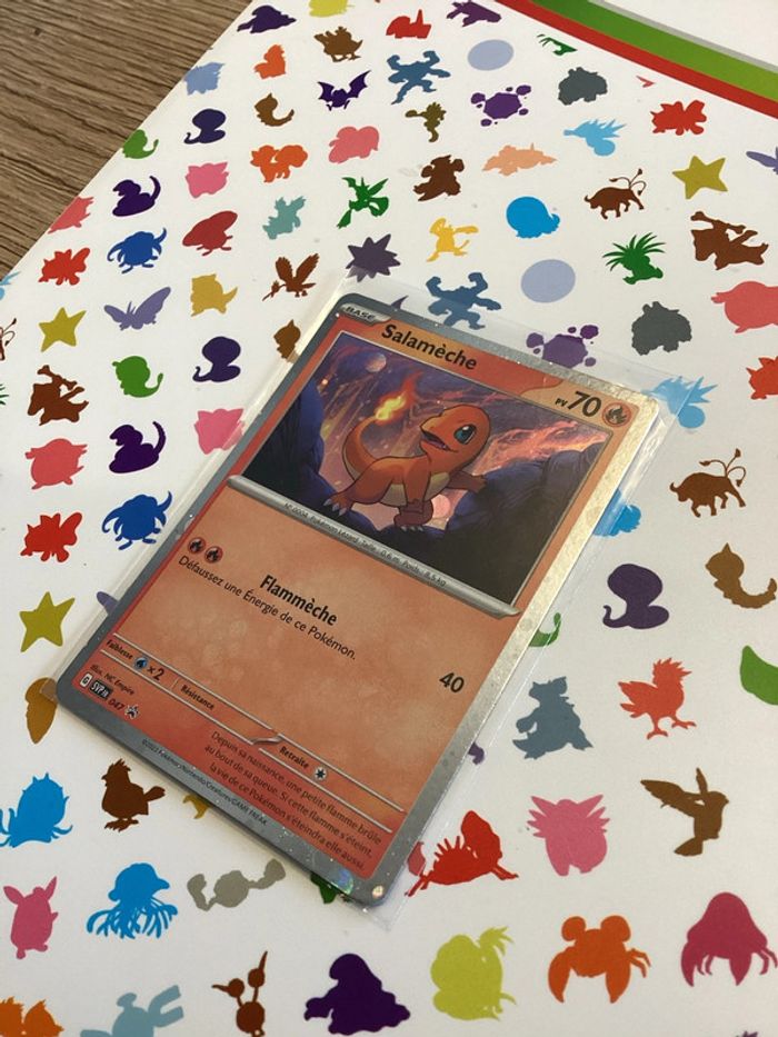 carte Pokémon Promo salamèche holographique avec bande brillante SVP fr 047 EV3.5 collection 151 FR