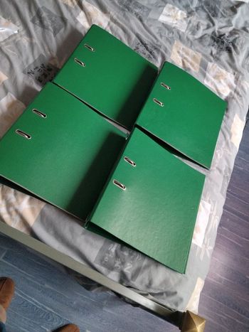 4 grands classeurs verts dos large