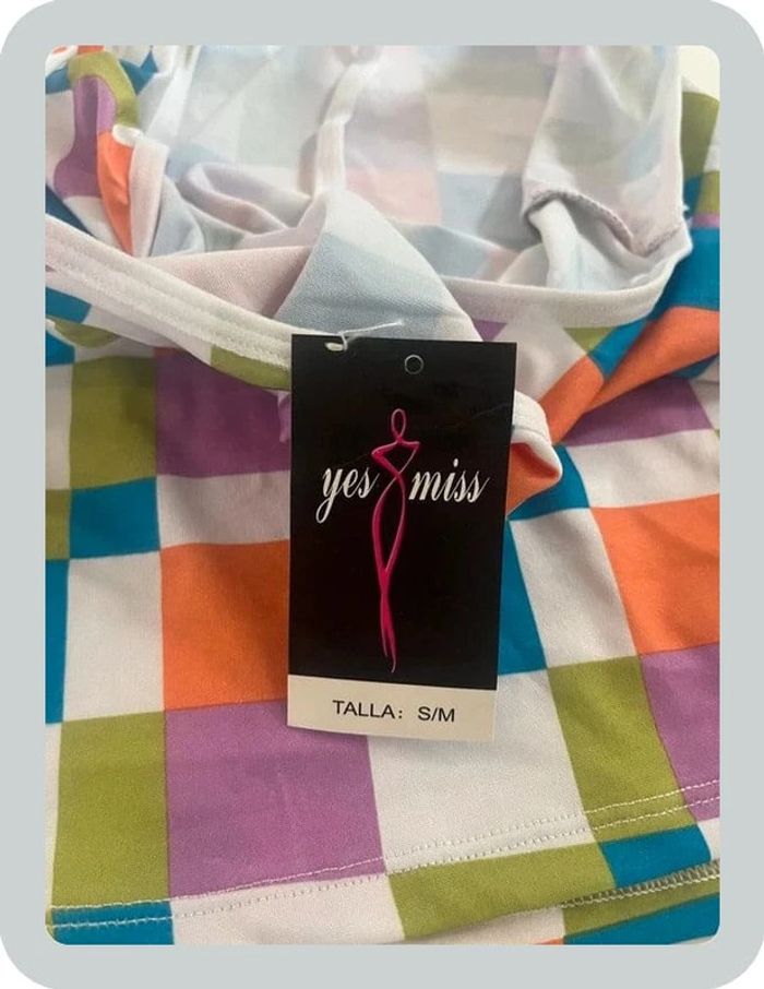 Ensemble débardeur et culotte à gros carreaux Taille S/M Yes Miss - photo numéro 3