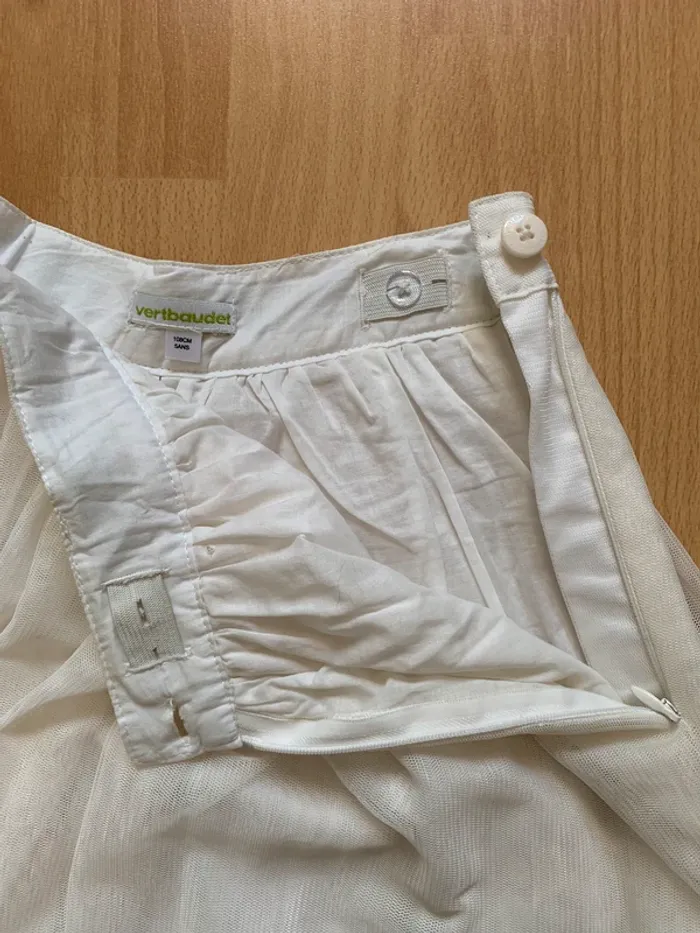 Jupe blanche crème été fête fille 5 ans - photo numéro 4