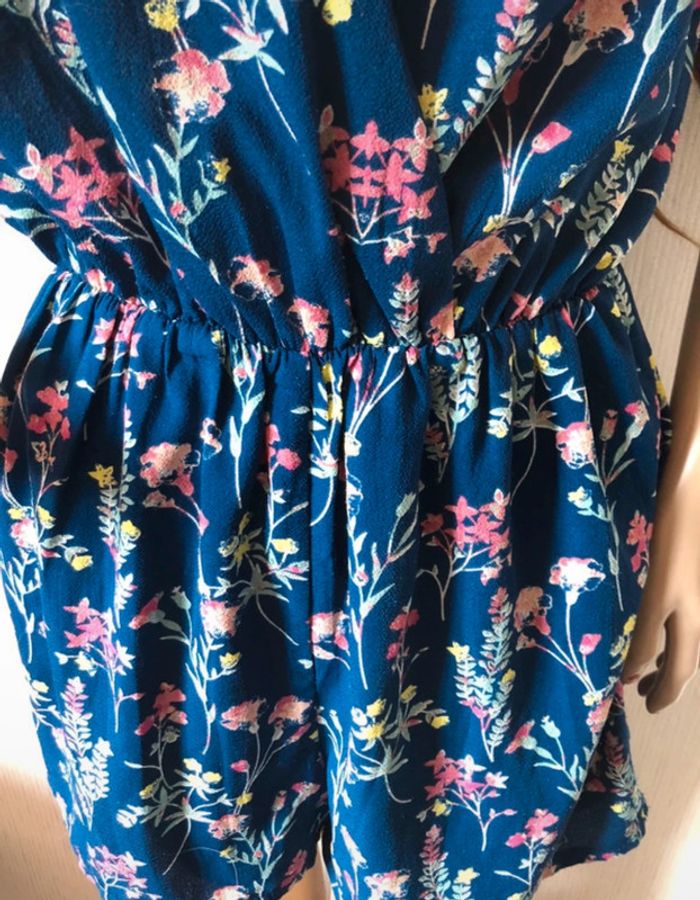 🌸🌿Combi-short marine fleurie coachella boho chic summer festival multicolor floral playsuit🌿🌸 - photo numéro 6