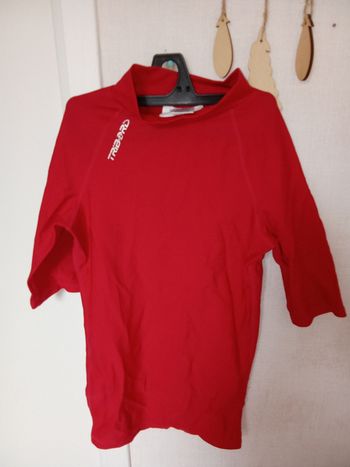 Tee shirt de natation, thermique, anti UV garçon 12 ans rouge