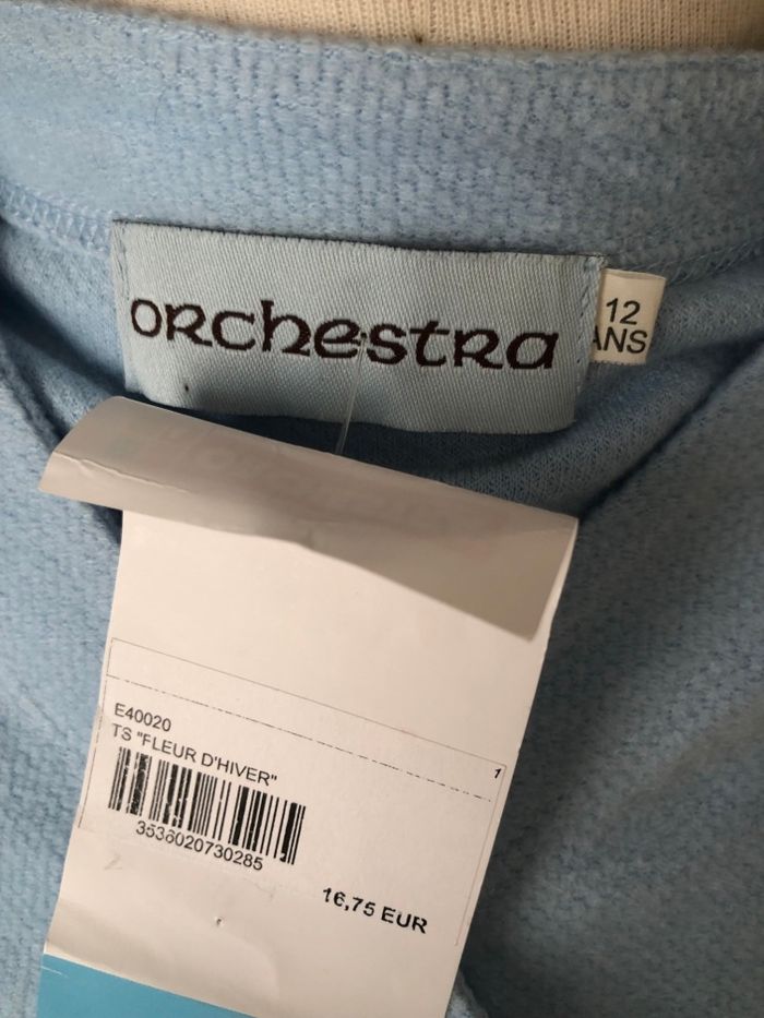 Haut de pyjama polaire bleu ciel Orchestra 12 ans - photo numéro 4