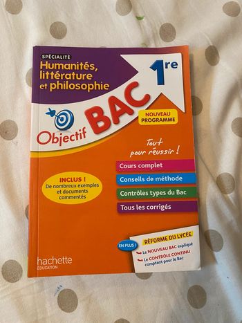 objectif bac, première nouveau programme spécialité, humanité, littérature et philosophie