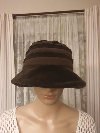 Chapeau marron laine/coton taille M