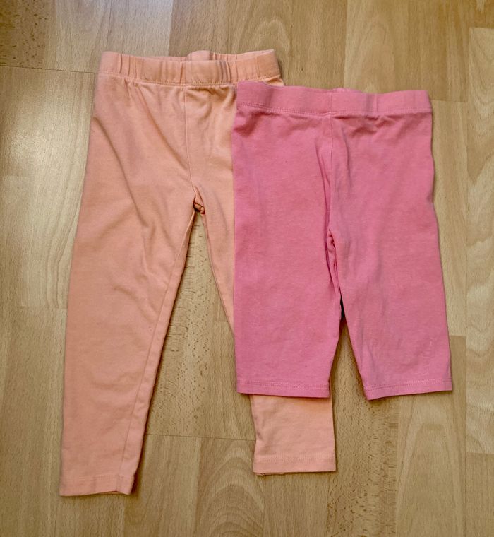 lot 2 leggings rose fille 18 mois