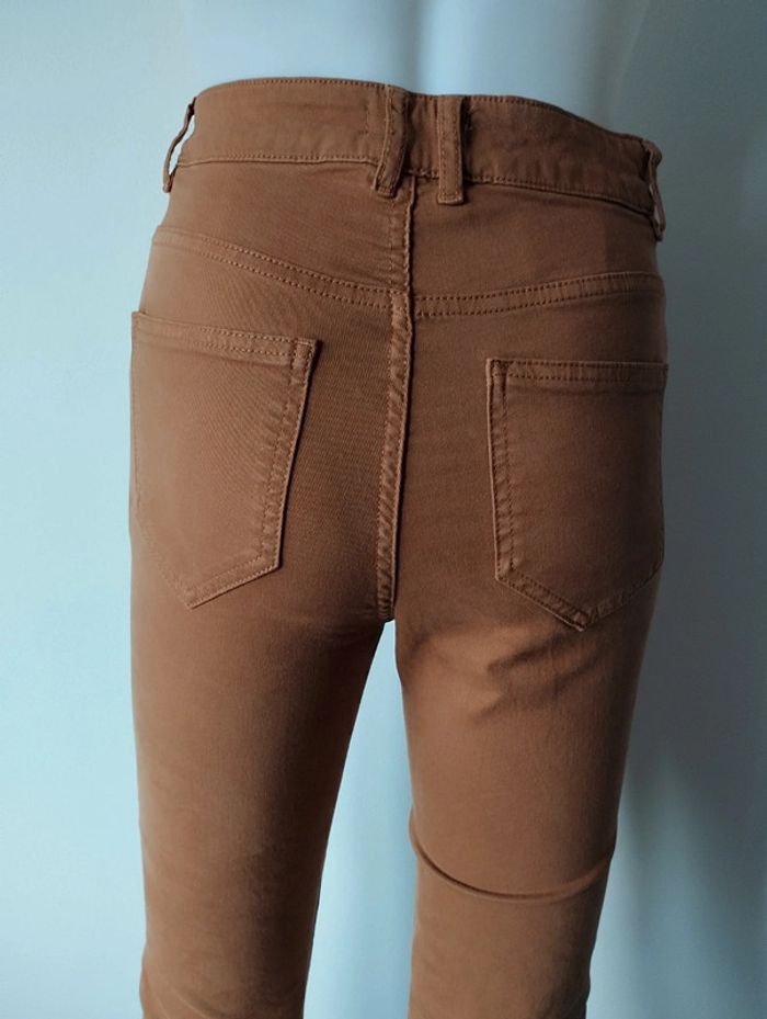 Jean XS taille haute et bas évasé Cache Cache marron clair - photo numéro 4