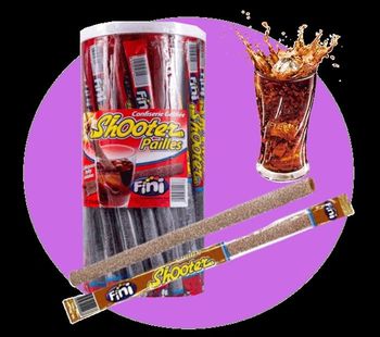 Lot de 2 pailles shooter cola acide