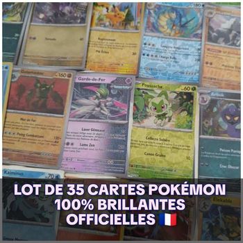 🎉 Lot de 35 cartes aléatoires Pokémon – 100% Brillantes 🎉