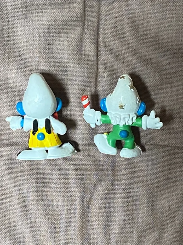 2 figurines schtroumpfs clowns - photo numéro 2