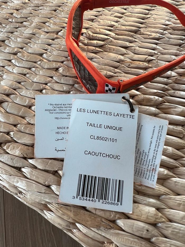 Taille layette 6/18 mois Lunettes soleil garçon Orchestra rouges * cars * 💙 - photo numéro 5