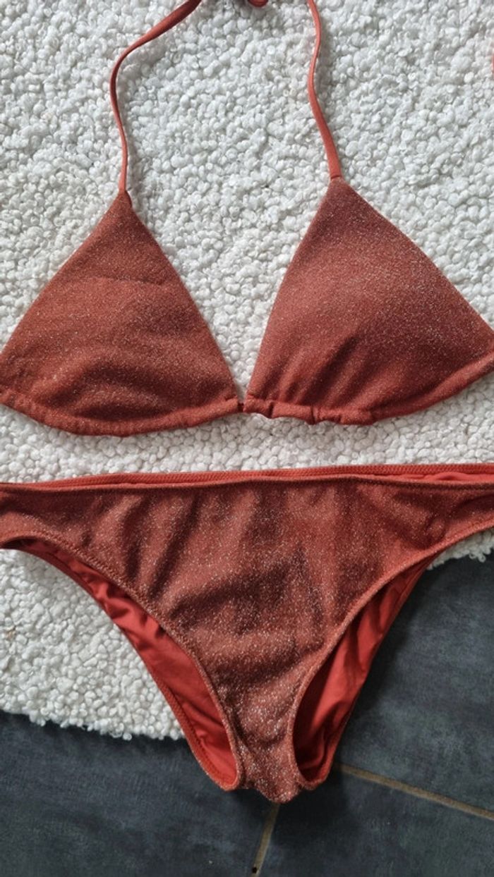 Maillot de bain Calzedonia cuivré paillettes 42 XL super sympa - photo numéro 2