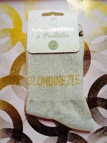 Chaussette à paillettes message