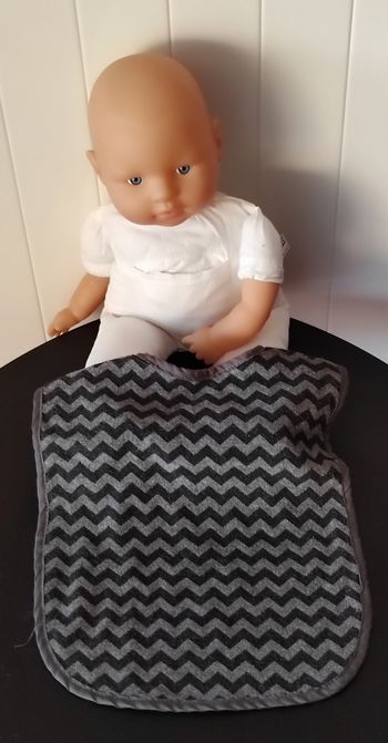 🍼 Bavoir bébé garçon 18 mois – réversible, fermeture velcro