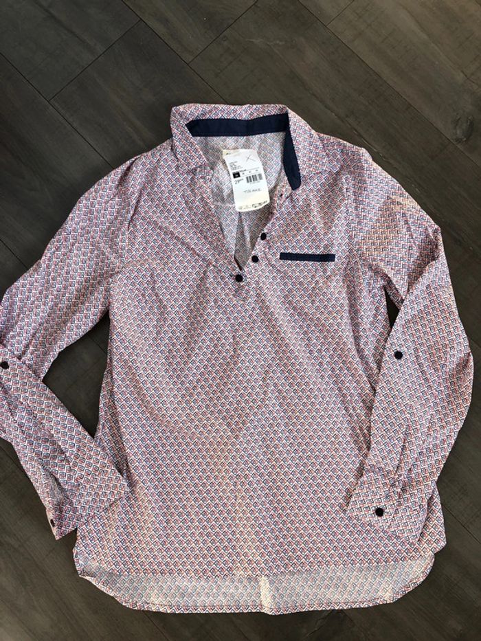 Blouse cache cache col chemise taille 36 modèle favolynew rouge