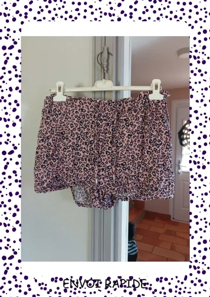 Short  rose motif léopard
