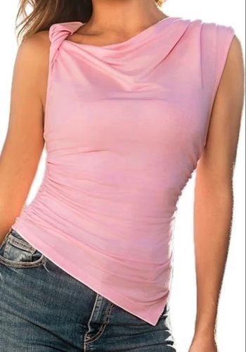 Top asymetrique rose Cupshe taille XL