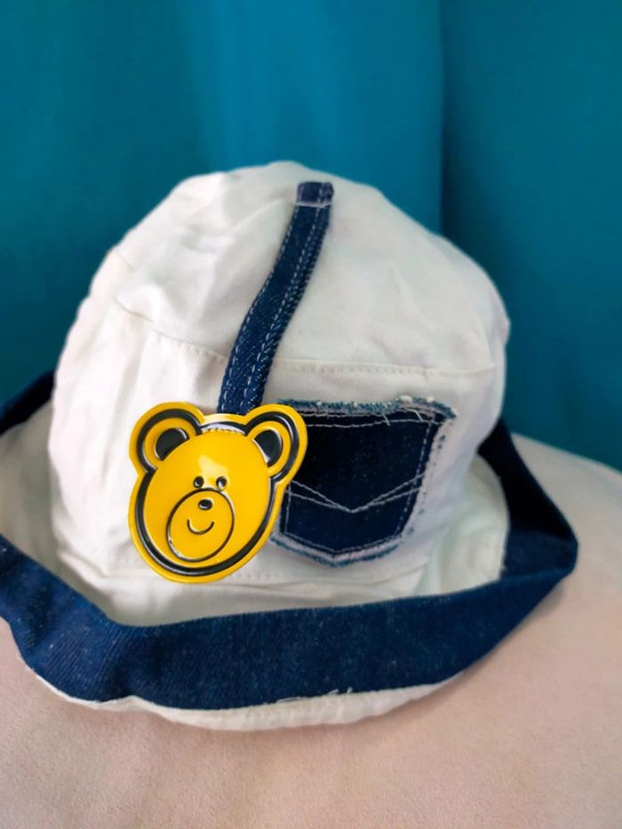 Bob enfant blanc & denim – Taille 53 cm