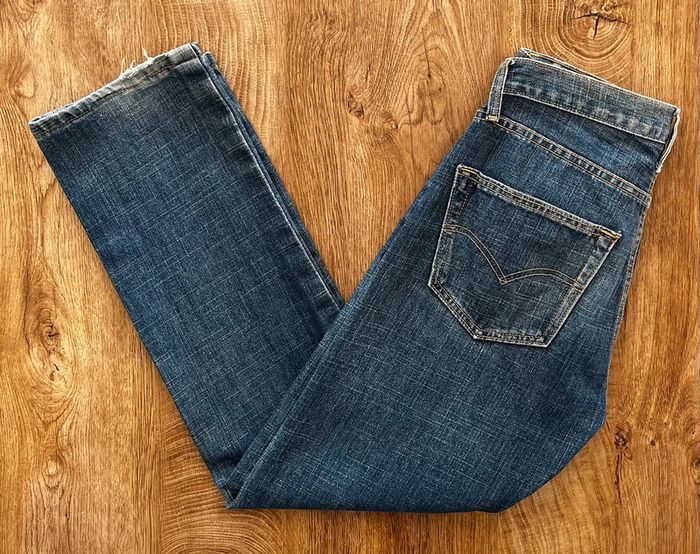 Jean/pantalon bleu délavé vintage pour homme, taille : W 31 (40 taille française) - photo numéro 3