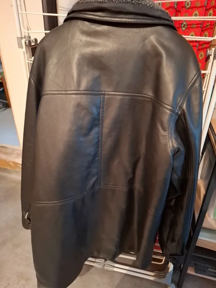 Magnifique manteau chaud neuf homme en simili cuir - photo numéro 9