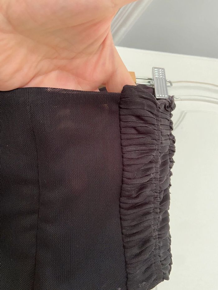 Bustier Bershka noir taille M en tulle plissé - photo numéro 5