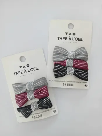 Lot de barrettes noeuds tape à l'oeil