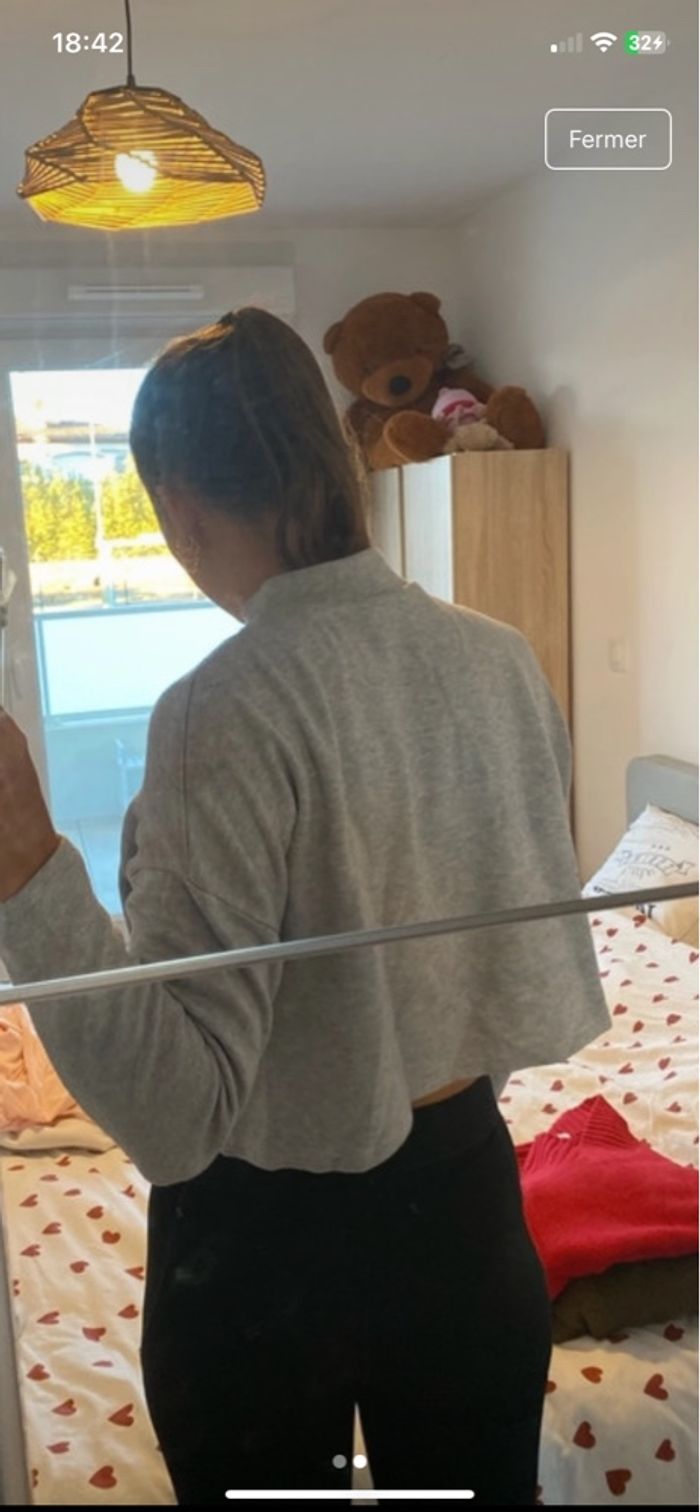 Pull gris court - photo numéro 2