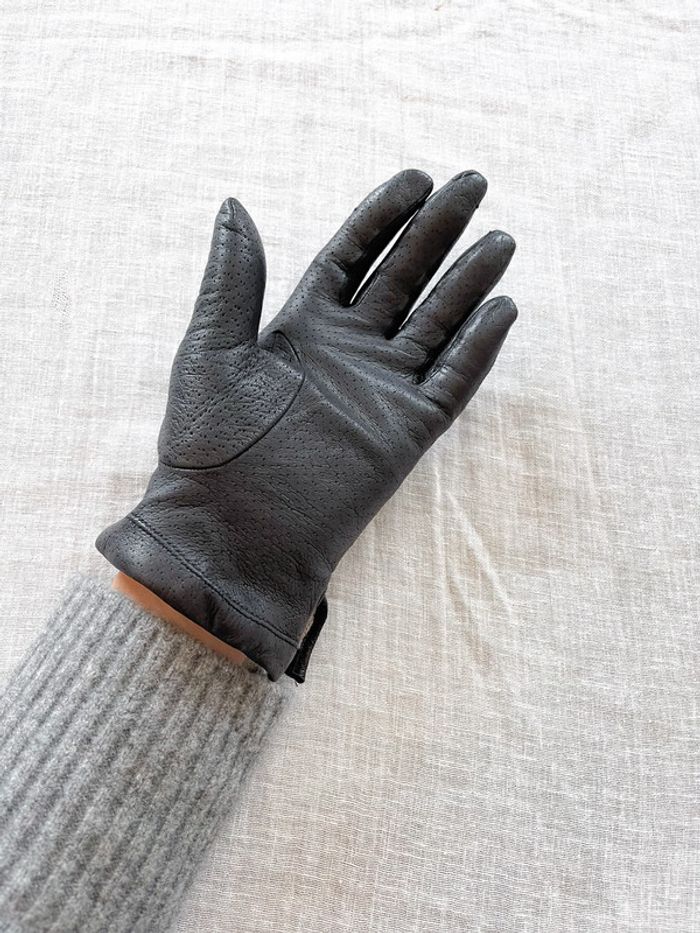 Paire de gant noir fabriqué en Italie doublure - photo numéro 8