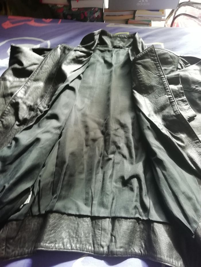 Veste cuir femme noire taille 40 /42 - photo numéro 2