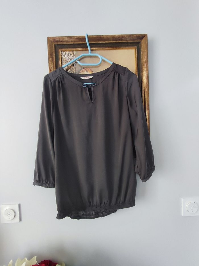 Blouse grise manches 3/4 de Camaïeu