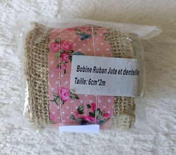 1 bobine de ruban en jute et dentelle