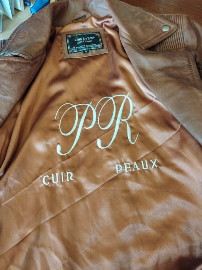Veste blouson marron vrai cuir Peaux De Rêve XL/42 - photo numéro 8