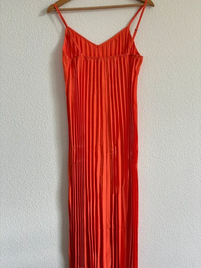 Robe plissée orange taille S - photo numéro 3