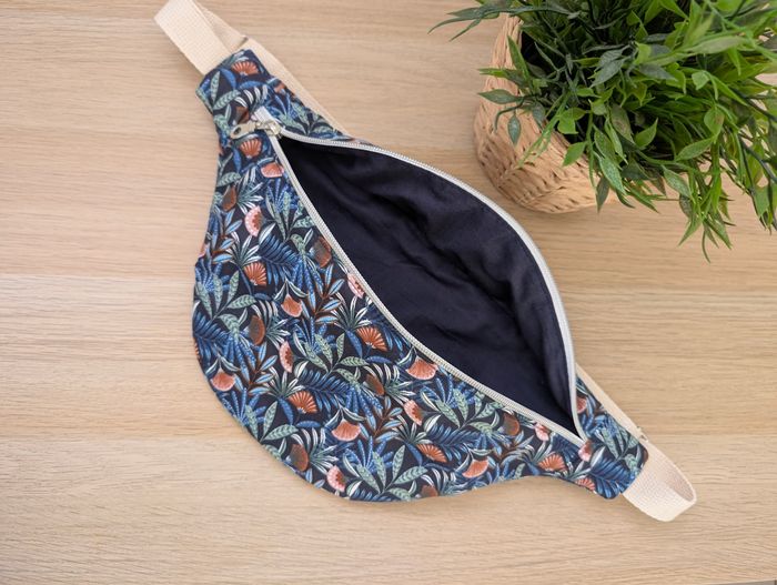 Sac banane femme bleu à motifs - photo numéro 3