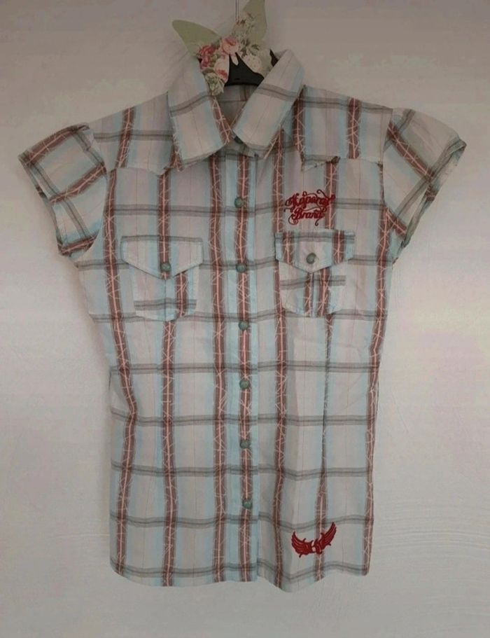 Chemise carreaux bleu rouge kaporal taille xs