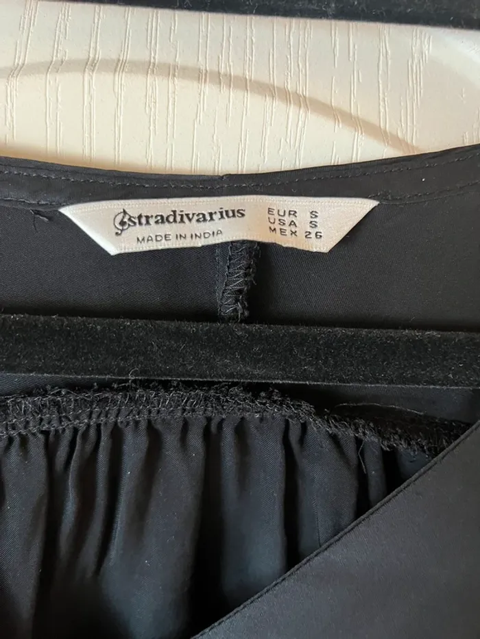 chemise manches courtes satinée noir - photo numéro 4