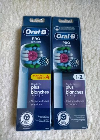 Lot 6 brossettes Oralb pro 3D white