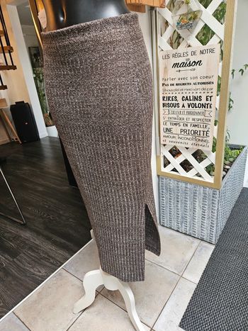 Jupe longue marron moucheté taille S