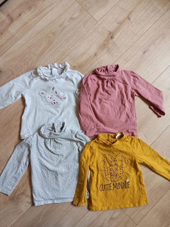 Lot t-shirt manche longue col roulé