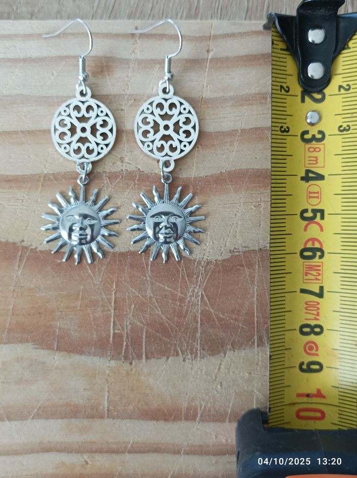 🌺Boucles d'oreilles argentées - photo numéro 4