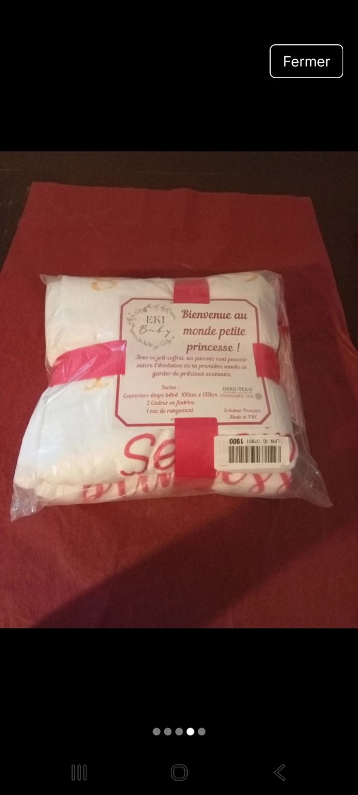 Couverture étapes bébé neuve thème princesse – plaid photo naissance doux - photo numéro 2