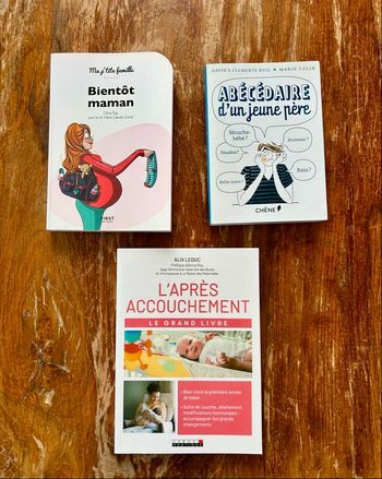 Lot livres jeunes parents l’après accouchement , bientôt maman et abécédaire d’un jeune père
