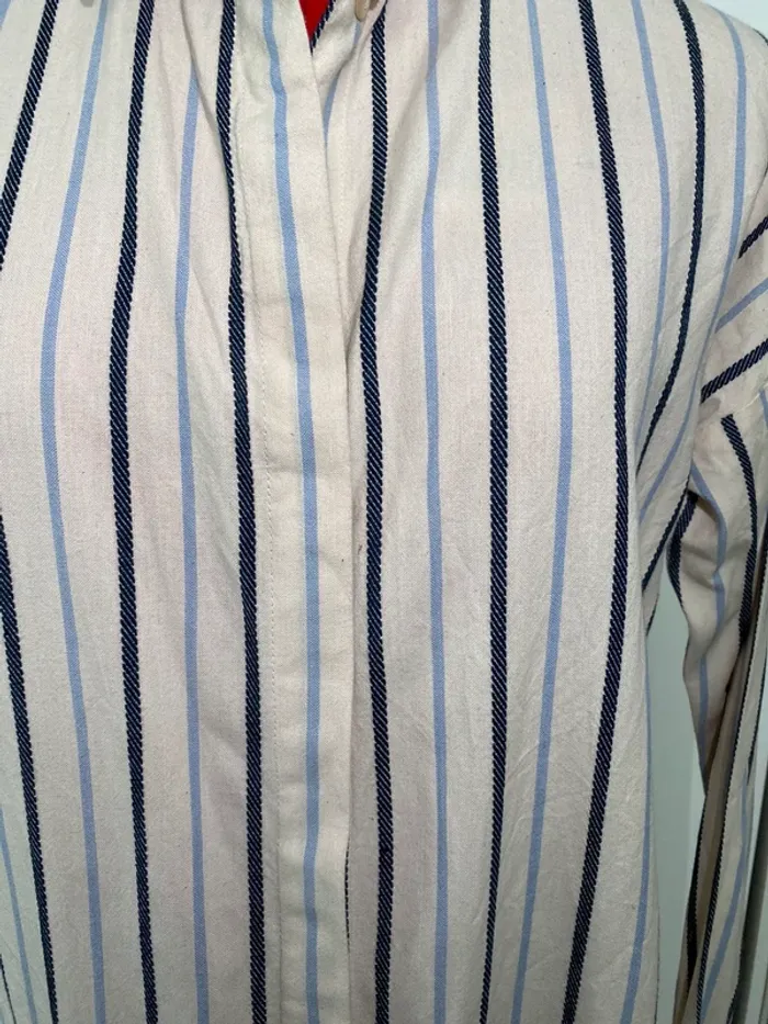 Chemise longue rayée blanche et bleue Vila - photo numéro 2
