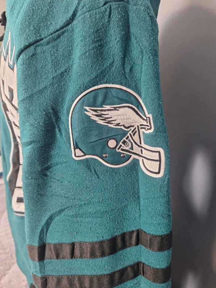Veste epaisse à capuche nfl réversible homme / vert et gris taille L / brodé 244 - photo numéro 6