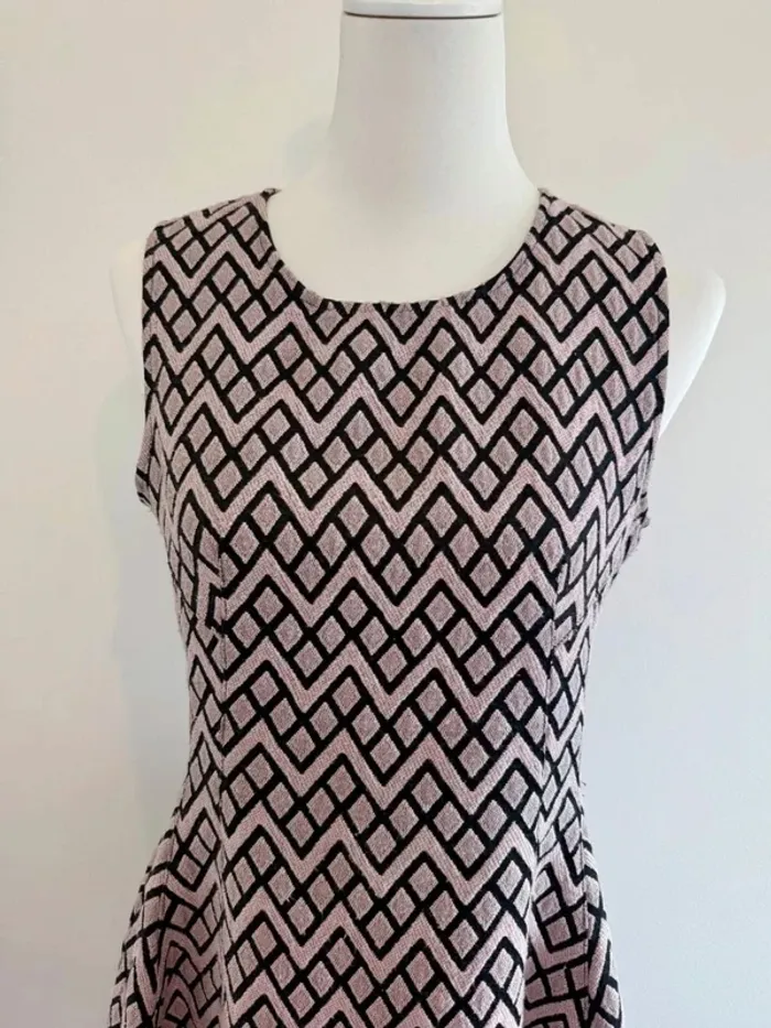 Robe Pinko femme en coton rose et noire taille 40 parfait état - photo numéro 2