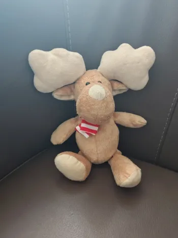 Doudou cerf kinder beige noel