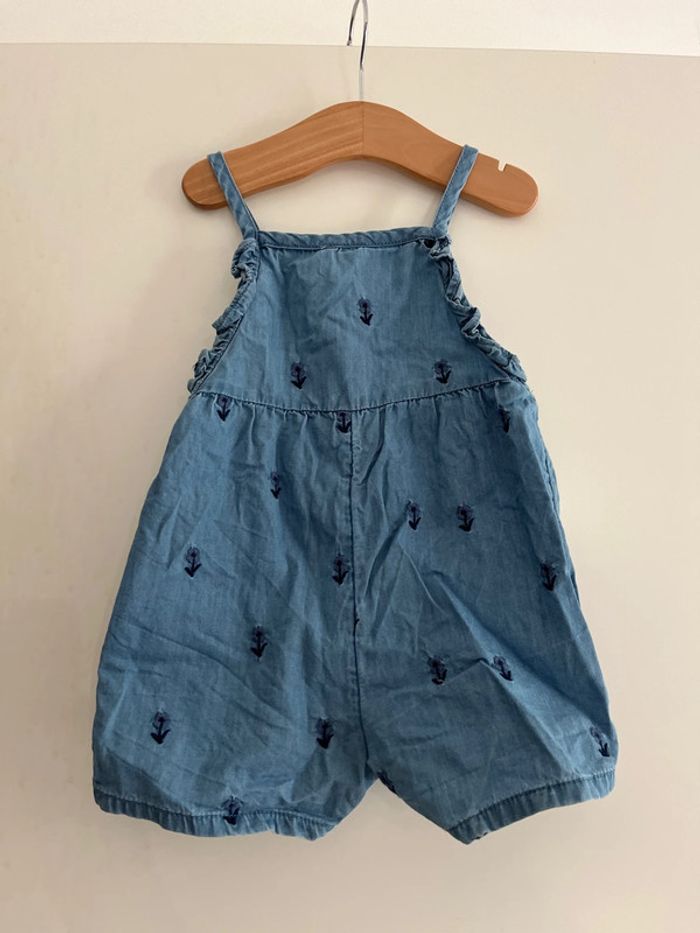 Combinaison short Salopette bout’chou 18 mois en jean fille - photo numéro 2